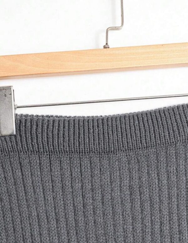 Round Neck Hem Shawl Collar Knit 2 Ps Set