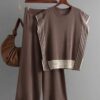 Women Solid Color Sleeveless Top & Long Pants Summer Fashion Set
