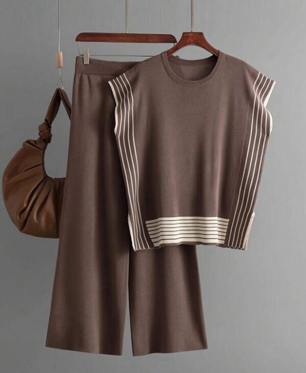 Women Solid Color Sleeveless Top & Long Pants Summer Fashion Set