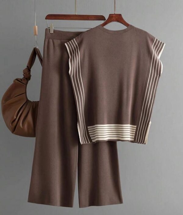 Women Solid Color Sleeveless Top & Long Pants Summer Fashion Set