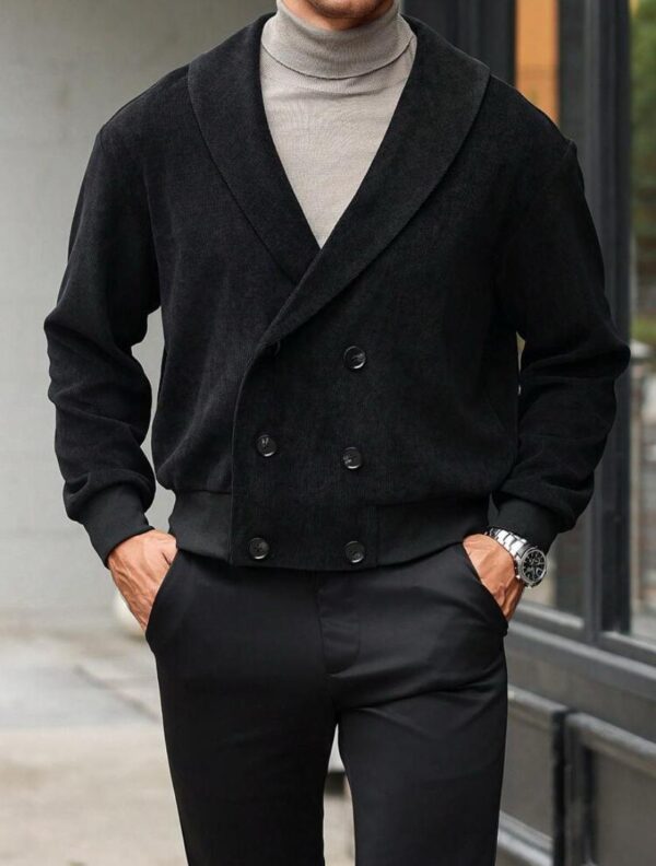 Black Manfinity Casual Long Sleeve Jacket