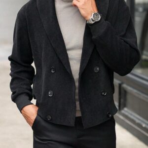 Black Manfinity Casual Long Sleeve Jacket