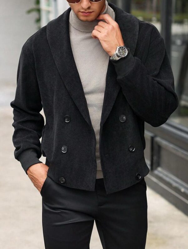 Black Manfinity Casual Long Sleeve Jacket