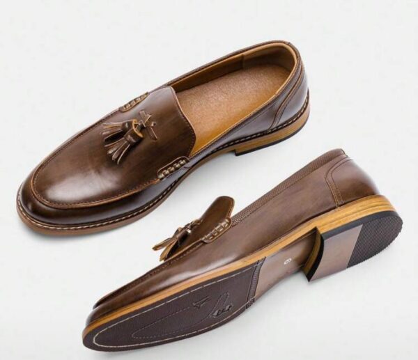 Tassel Leather Rubber Anti-Slip Wooden Sole