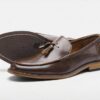Tassel Leather Rubber Anti-Slip Wooden Sole