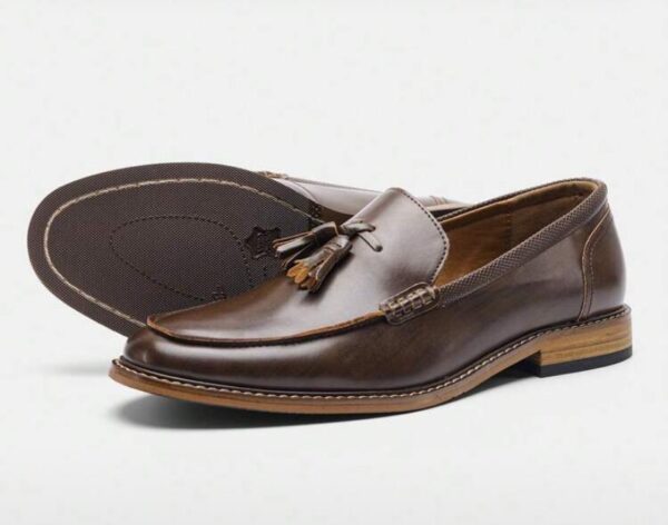 Tassel Leather Rubber Anti-Slip Wooden Sole
