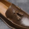 Tassel Leather Rubber Anti-Slip Wooden Sole