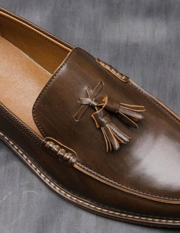 Tassel Leather Rubber Anti-Slip Wooden Sole
