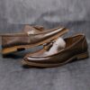 Tassel Leather Rubber Anti-Slip Wooden Sole