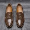 Tassel Leather Rubber Anti-Slip Wooden Sole