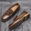 Tassel Leather Rubber Anti-Slip Wooden Sole