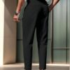 Calvornis Men's Solid Color Casual Pants