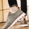 Gray Men Knit Detail Lace-up Front Sneakers