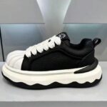 Black and white Lightweight Thick-Soled Casual Sneakers