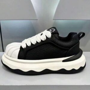 Black and white Lightweight Thick-Soled Casual Sneakers