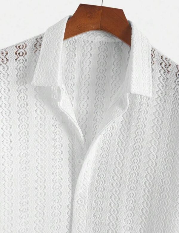 White Casual Knitted T-Shirt