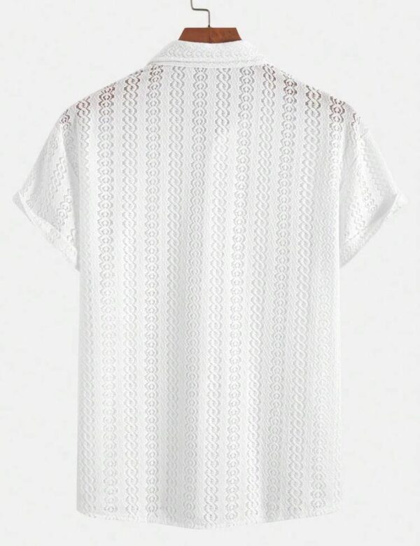White Casual Knitted T-Shirt