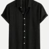 Black Casual Knitted T-Shirt