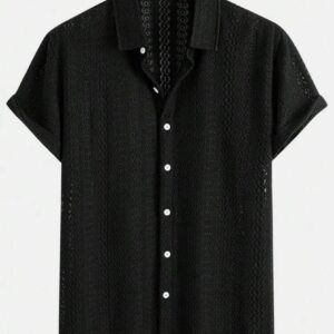 Black Casual Knitted T-Shirt