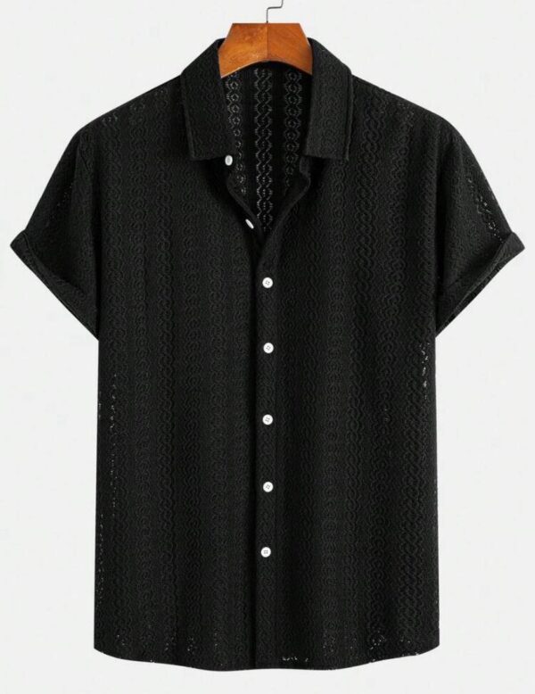 Black Casual Knitted T-Shirt