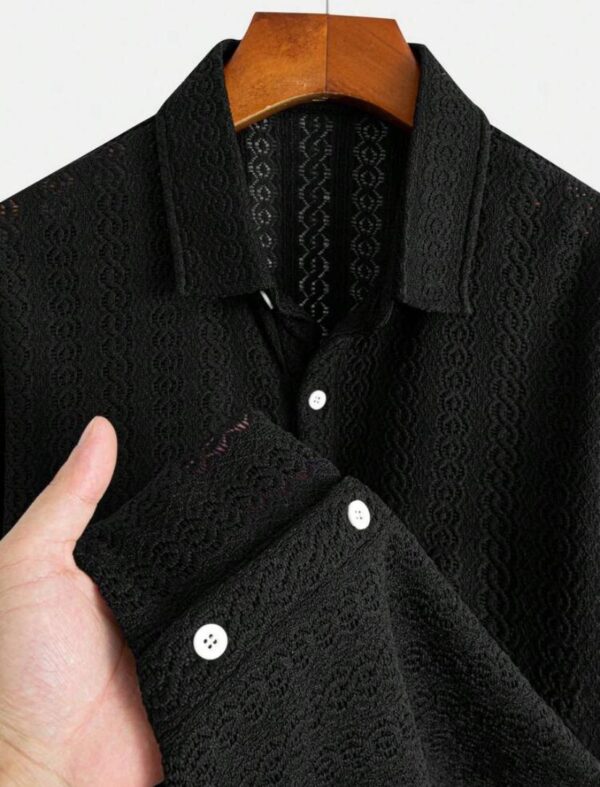 Black Casual Knitted T-Shirt