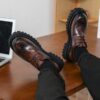 Brown Classic Retro Brogue Carved Men's Casual Leather Shoes