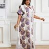 Plus Size Floral V-Neck Dress