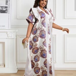 Plus Size Floral V-Neck Dress