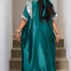 Green Plus Size Floral V-Neck Dress