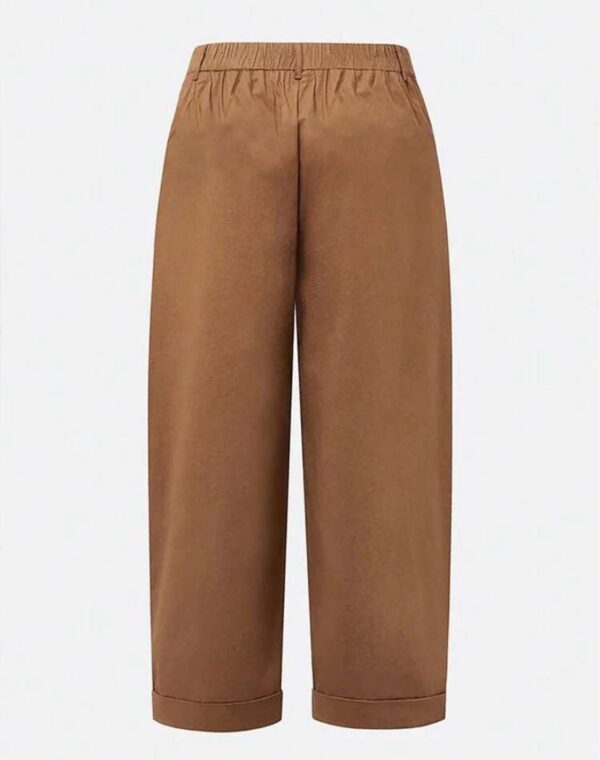 Brown Vintage Casual Pleated Tapered Pants