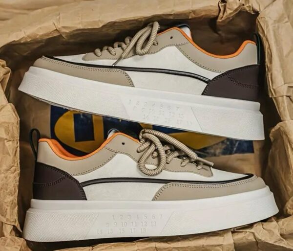 Cream/Brown Thick Sole sneakers