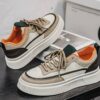 Cream/Brown Thick Sole sneakers