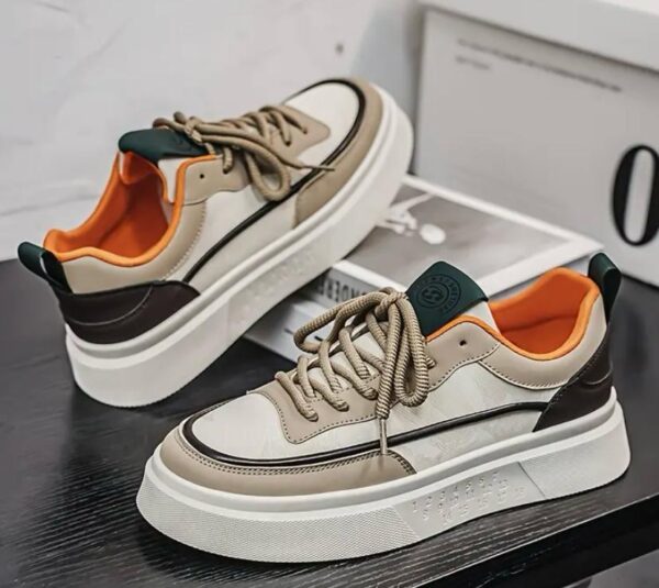 Cream/Brown Thick Sole sneakers