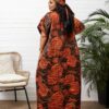 Purple Plus Size Floral V-Neck Dress