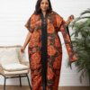 Purple Plus Size Floral V-Neck Dress