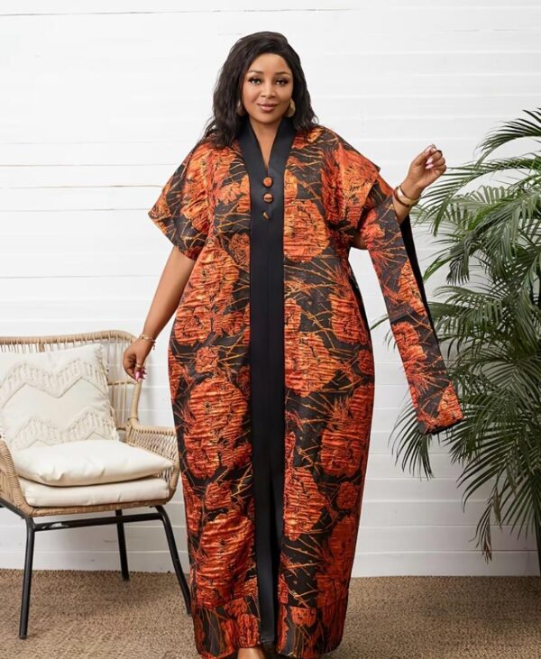 Purple Plus Size Floral V-Neck Dress