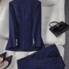 Ladies Dark blue stripes suit