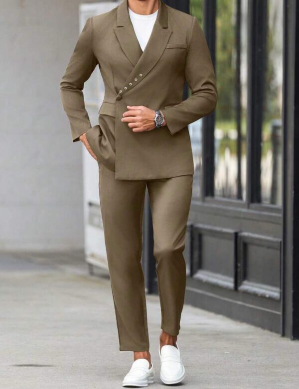 One breasted stylish brown suit