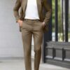 One breasted stylish brown suit