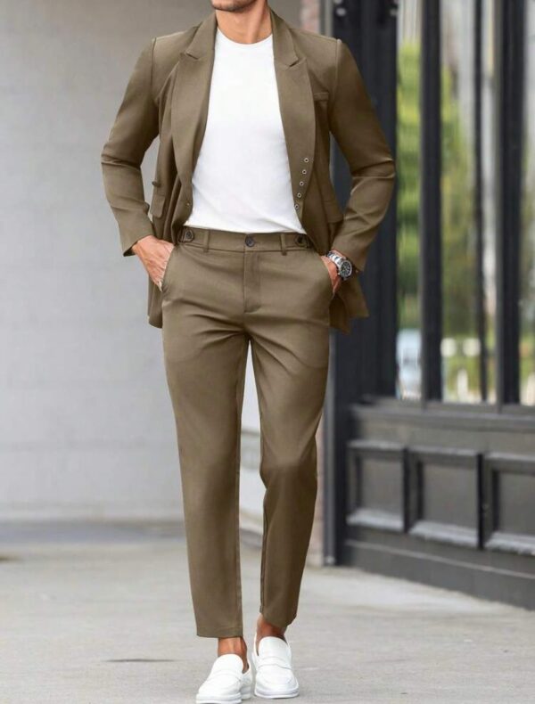 One breasted stylish brown suit