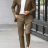 One breasted stylish brown suit
