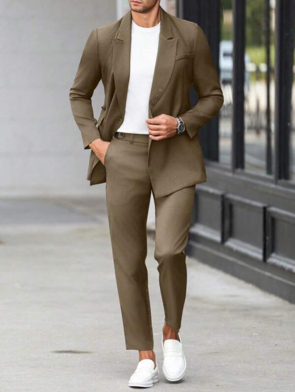 One breasted stylish brown suit