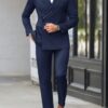 One breasted stylish dark blue