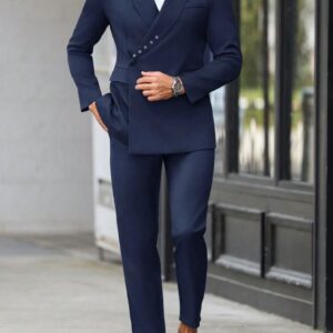 One breasted stylish dark blue