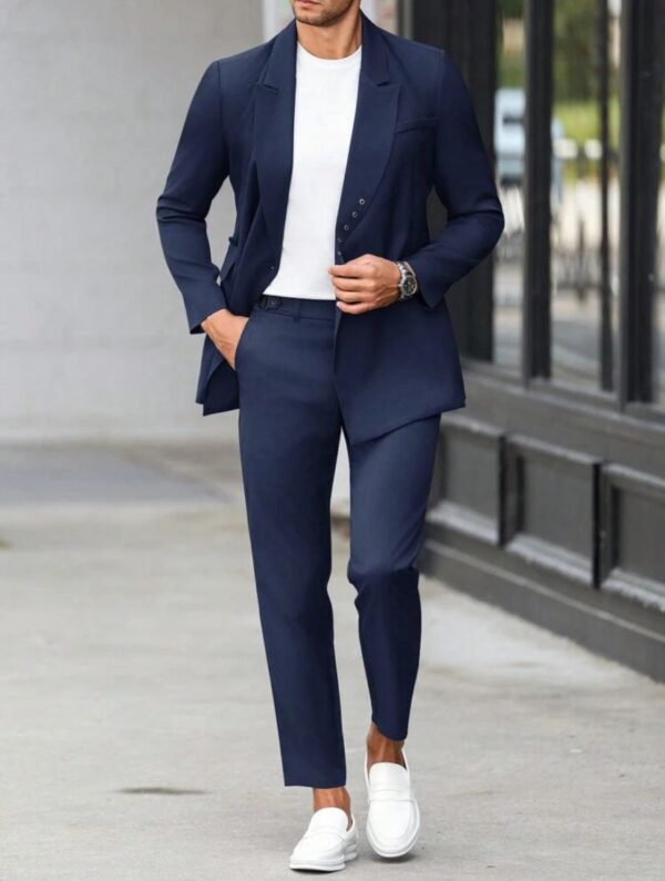 One breasted stylish dark blue
