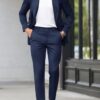 One breasted stylish dark blue