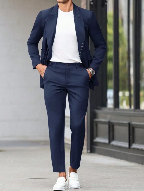 One breasted stylish dark blue