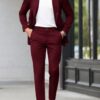 One breasted stylish maroon suit