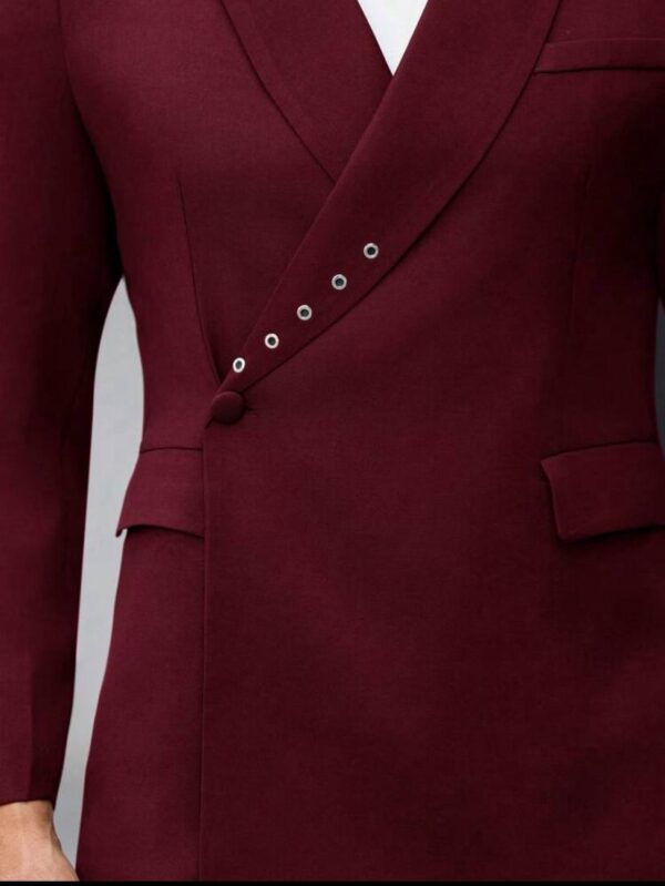 One breasted stylish maroon suit