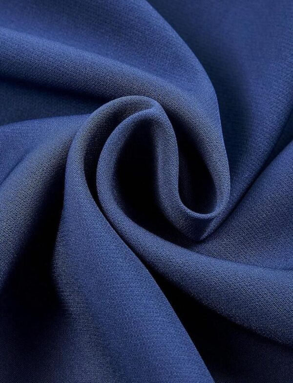Blue 2 Pcs suit set, Lapel collar and draw string stylish pants